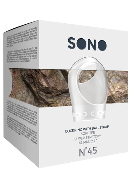 Sono No.45 - Cockring with Ball Strap - Translucent
