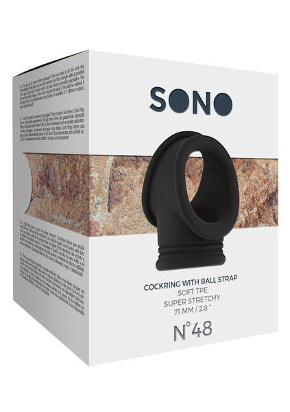 Sono No.48 - Cockring with Ball Strap - Black