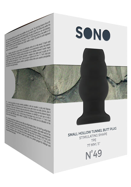 Sono No.49 - Small Hollow Tunnel Butt Plug - 3 Inch - Black