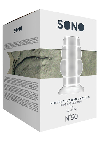 Sono No.50 - Medium Hollow Tunnel Butt Plug - 4 Inch - Translucent