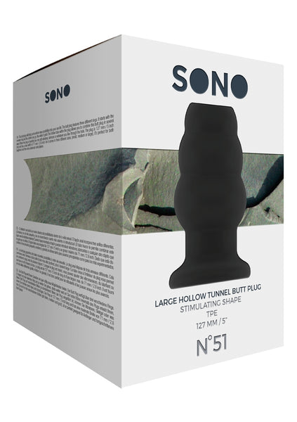 Sono No.51 - Large Hollow Tunnel Butt Plug - 5 Inch - Black