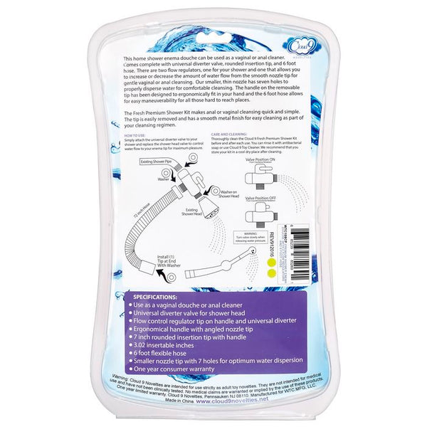 Cloud 9 - Fresh + Premium Shower Enema Kit with 6 inch Hose