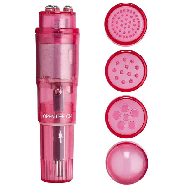 Cloud 9 - Mini Massager Pocket Rocket Pink with 4 Attachments