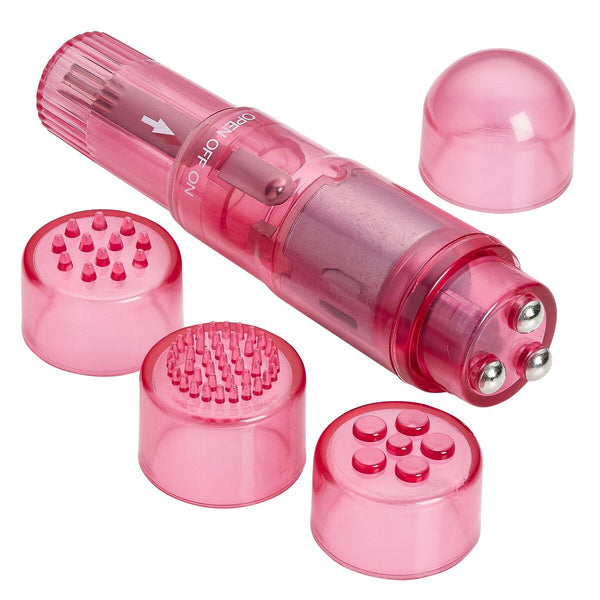 Cloud 9 - Mini Massager Pocket Rocket Pink with 4 Attachments