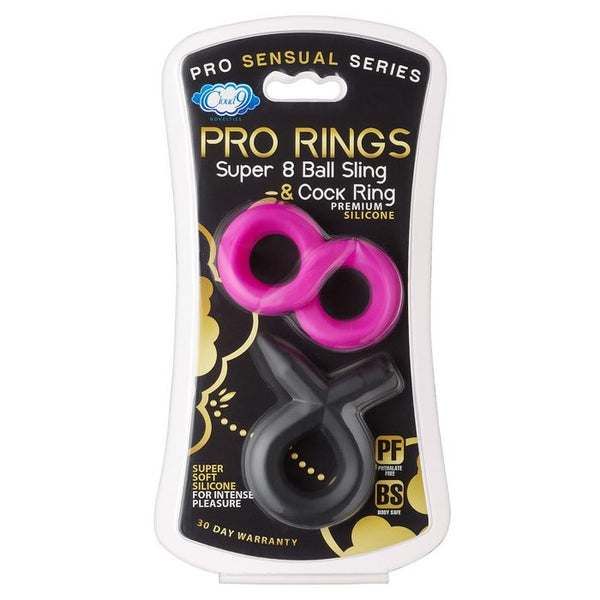 Cloud 9 - Pro Sensual Silicone Super 8 Ring & Tie Sling 2 Pack