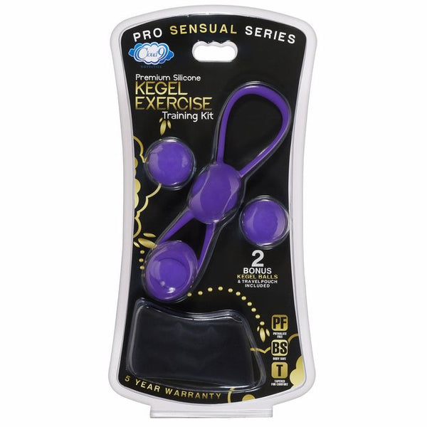 Cloud 9 - Kegel Training W/4 Weighted Balls & Pouch Purple Premium Silicone