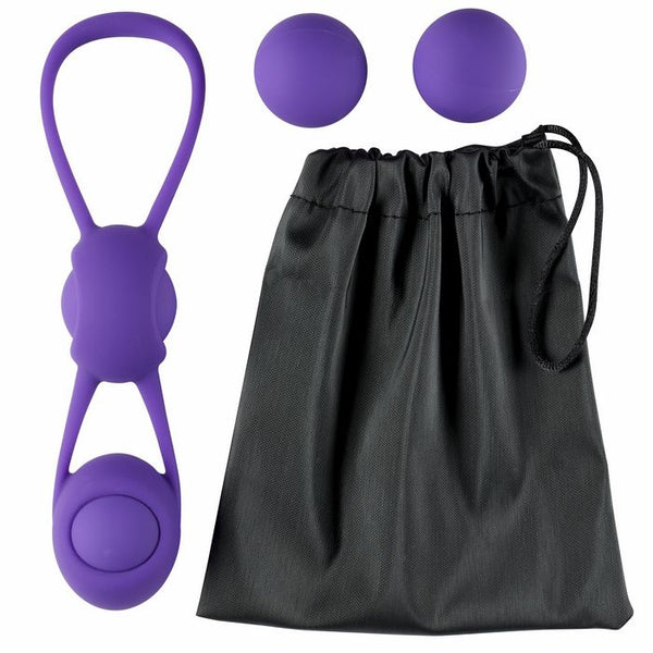 Cloud 9 - Kegel Training W/4 Weighted Balls & Pouch Purple Premium Silicone