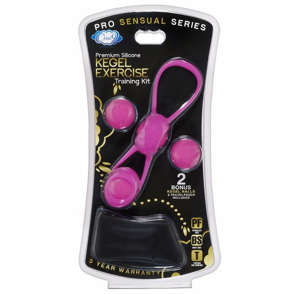 Cloud 9 - Kegel Training W/4 Weighted Balls & Pouch Pink Premium Silicone