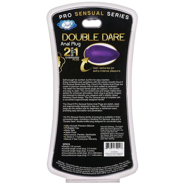 Cloud 9 - Pro Sensual Oversized Double Dare Dual Anal Plug Purple