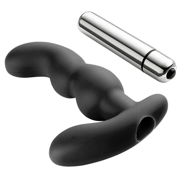 Cloud 9 - Prostate Pro Soft Angled Tip Prostate Anal Massager Black with C Rings