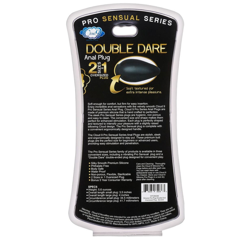 Cloud 9 - Pro Sensual Oversized Double Dare Dual Anal Plug Black