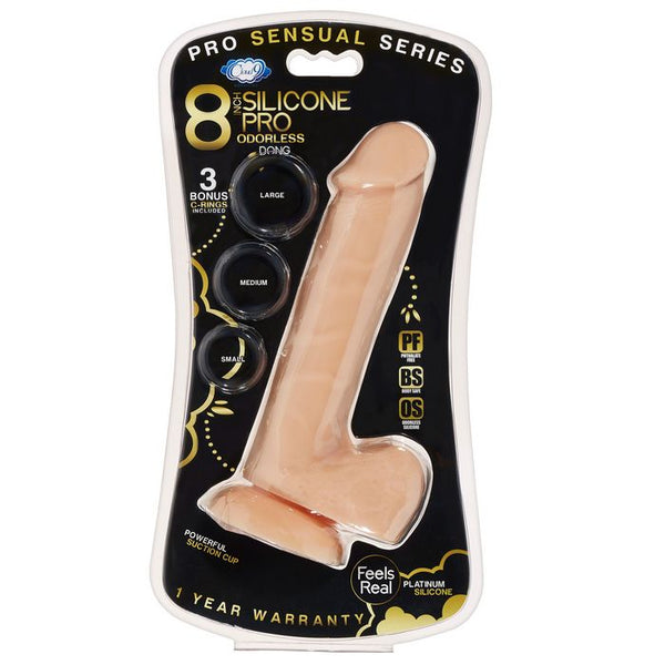 Cloud 9 - Pro Sensual Premium Silicone Dong W/ 3 C Rings Flesh 8 inch