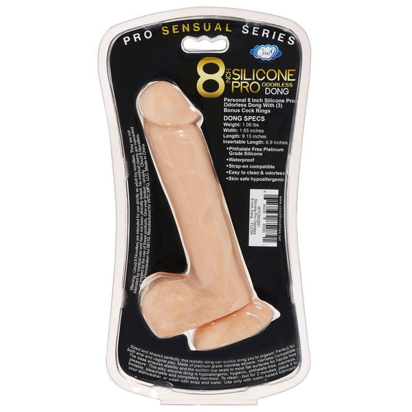 Cloud 9 - Pro Sensual Premium Silicone Dong W/ 3 C Rings Flesh 8 inch