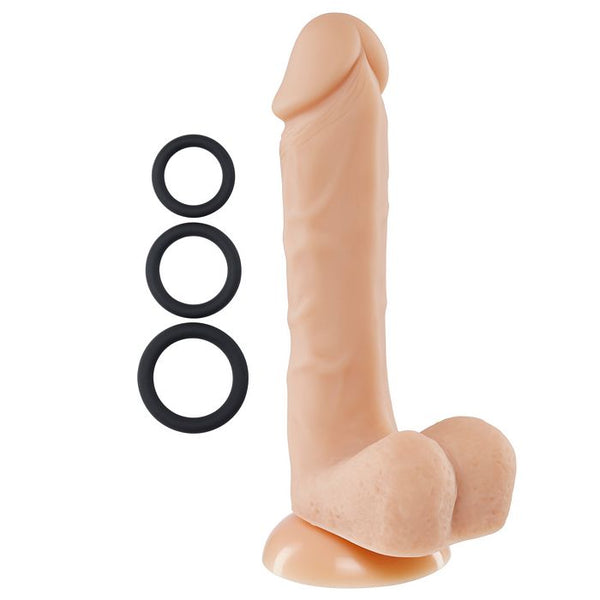 Cloud 9 - Pro Sensual Premium Silicone Dong W/ 3 C Rings Flesh 8 inch