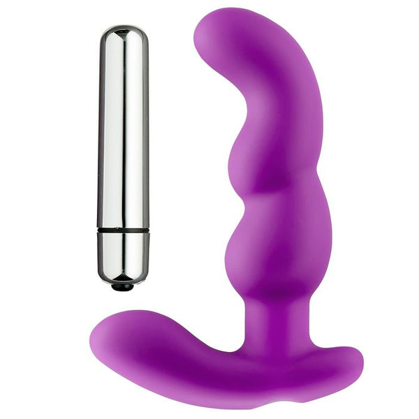 Cloud 9 - Prostate Pro Soft Angled Tip Prostate Anal Massager Purple with C Rings