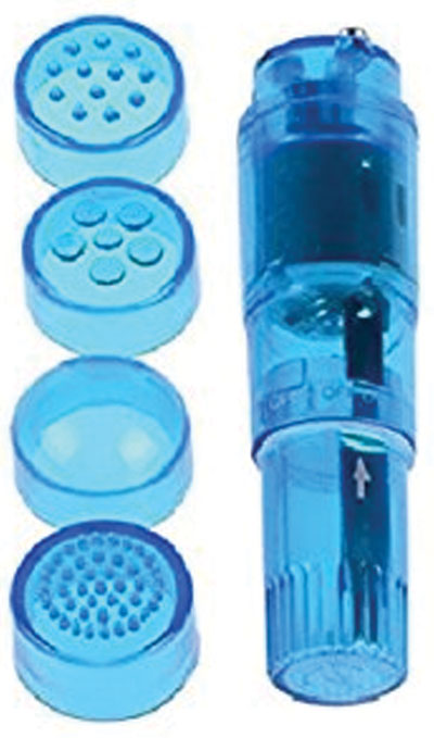 Cloud 9 - Mini Massager Pocket Rocket Blue with 4 Attachments