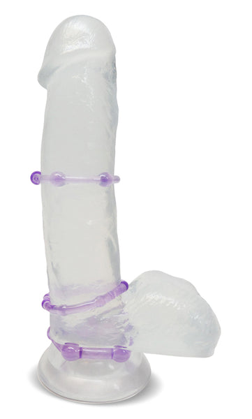 Stay Hard Beaded Cockrings - 3 Pack - Clear