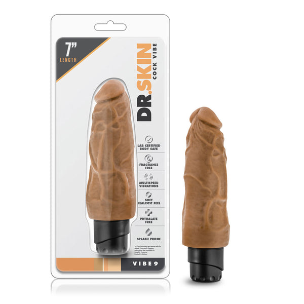 Dr. Skin - Cock Vibe 9 - 7.5 Inch Vibrating Cock - Mocha