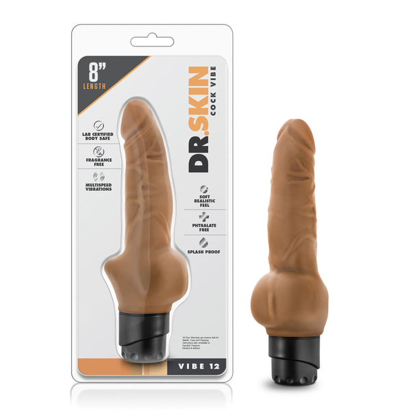Dr. Skin - Cock Vibe 12 - 8 Inch Vibrating Cock - Mocha