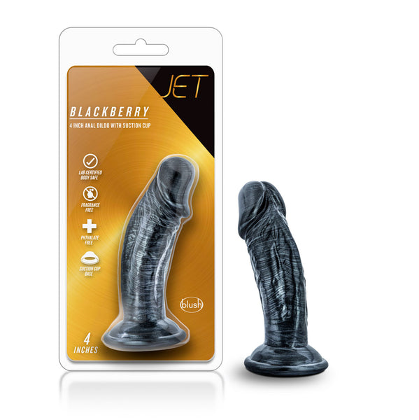 Jet - Blackberry - 4 Inch Dildo - Carbon Metallic  Black