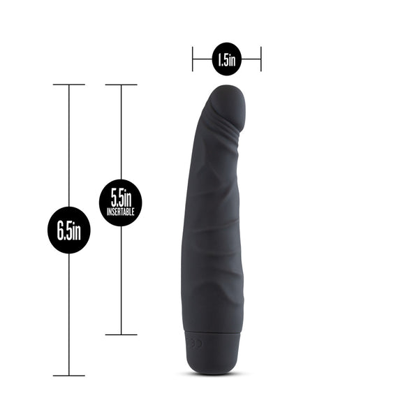 Silicone Willy's - Slim - 6.5 Inch Vibrating Dildo - Black