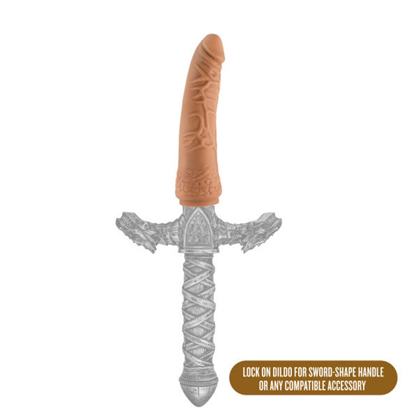 The Realm - Realistic 7.5 Inch Lock on Dildo -  Mocha