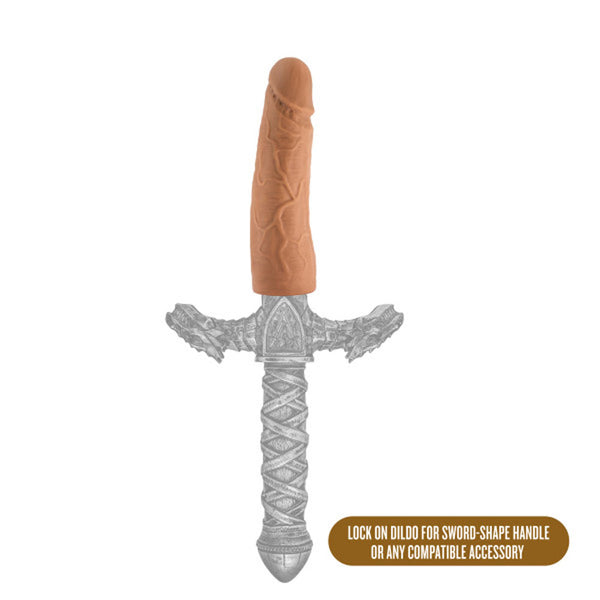 The Realm - Realistic 7 Inch Lock on Dildo -  Mocha