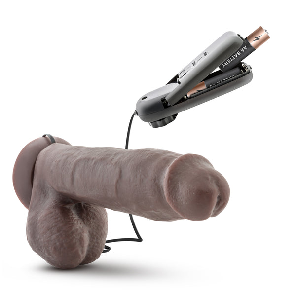 X5 Plus 8" Vibrating Realistic Cock - Chocolate