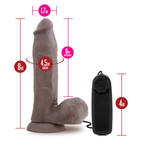 X5 Plus 8" Vibrating Realistic Cock - Chocolate