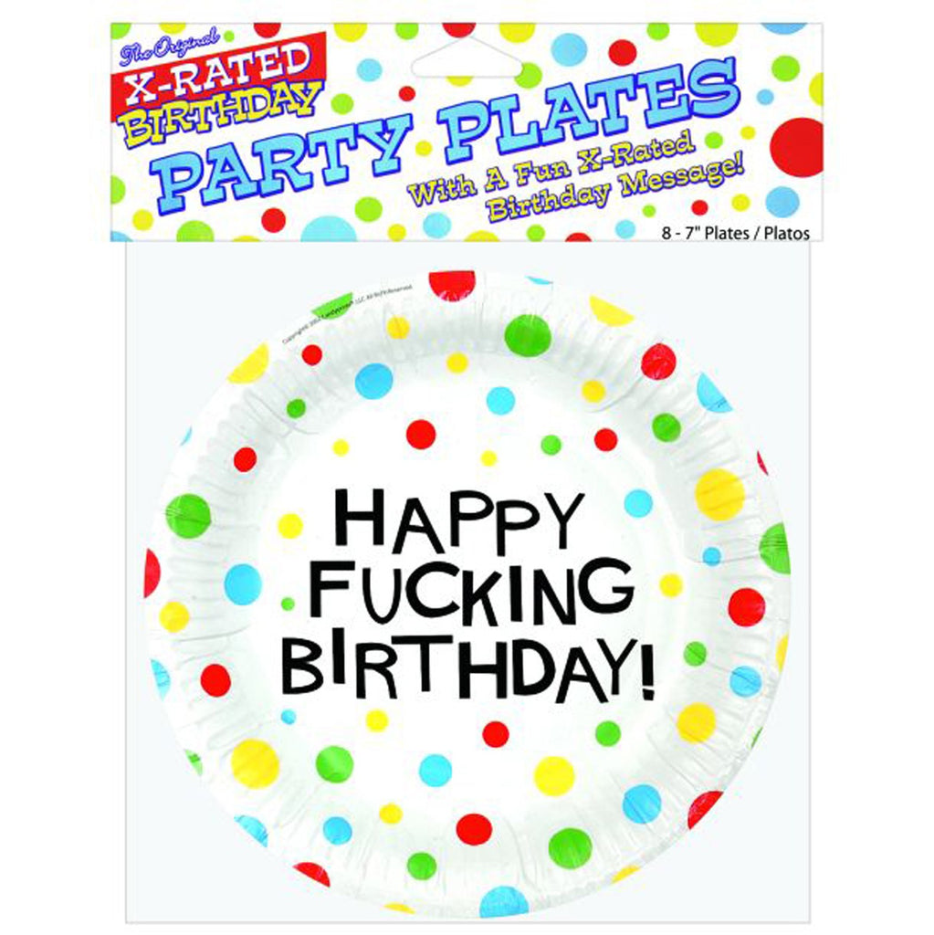 7" Happy Fucking Birthday Plates - Bag of 8