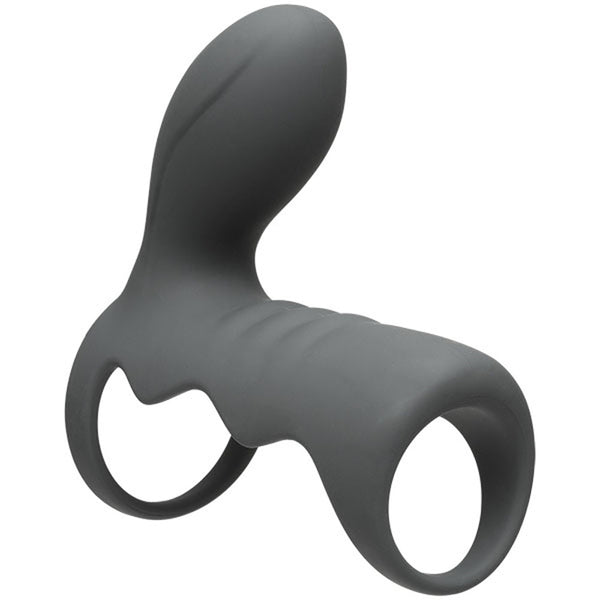 Optimale - Vibrating Cock Cage With Wireless  Remote - Rechargeable - Silicone - Slate