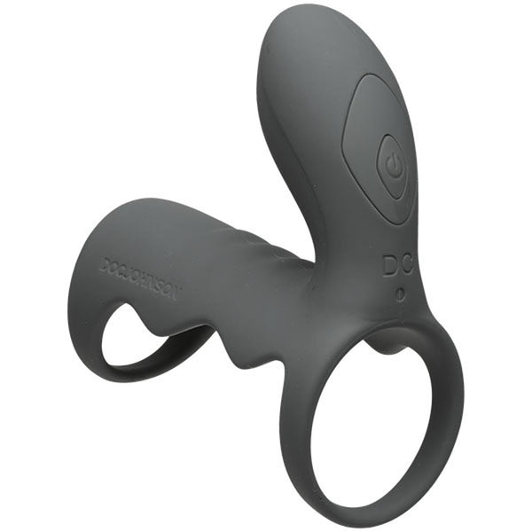 Optimale - Vibrating Cock Cage With Wireless  Remote - Rechargeable - Silicone - Slate