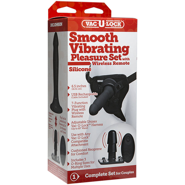 Vac-U-Lock - Smooth Pleasure Set - Vibrating -  Black