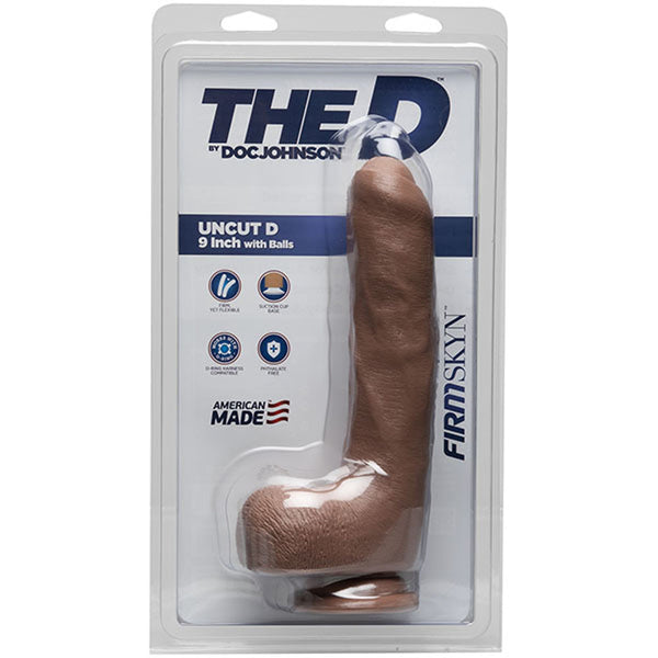 The D - Uncut D - 9 Inch With Balls - Firmskyn -  Caramel