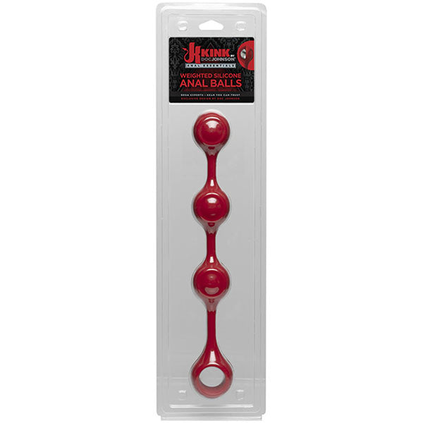 Anal Essentials Weighted Silicone Anal Balls - Red