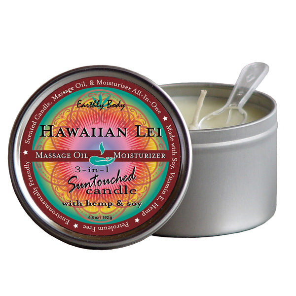 Earthly Body Massage Candle Hawaiian Lei 6 oz.