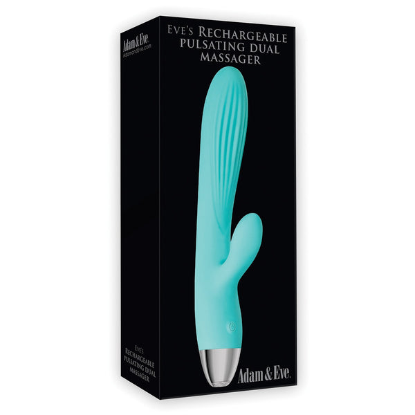 Adam & Eve Eve's Rechargeable Pulsating Dual Massager - Teal