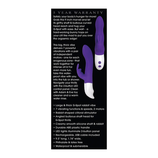 Adam & Eve Eve's Big Love Rabbit - Purple