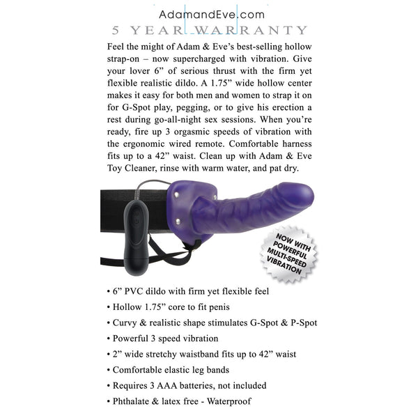 Adam & Eve Universal Vibrating Hollow Strap On