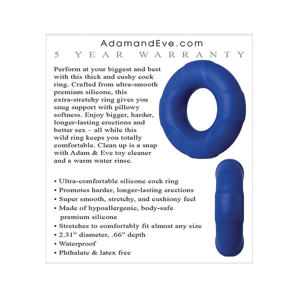 Adam & Eve Big Man Silicone Cock Ring - Blue