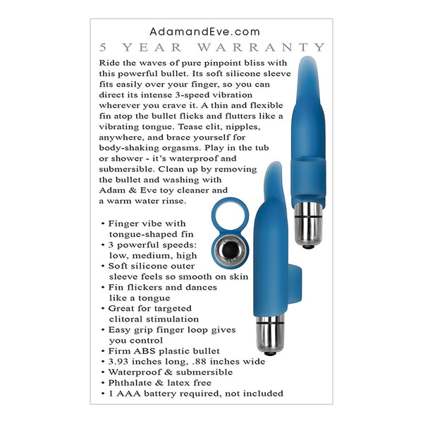 Adam & Eve Dolphin Finger Vibe - Blue