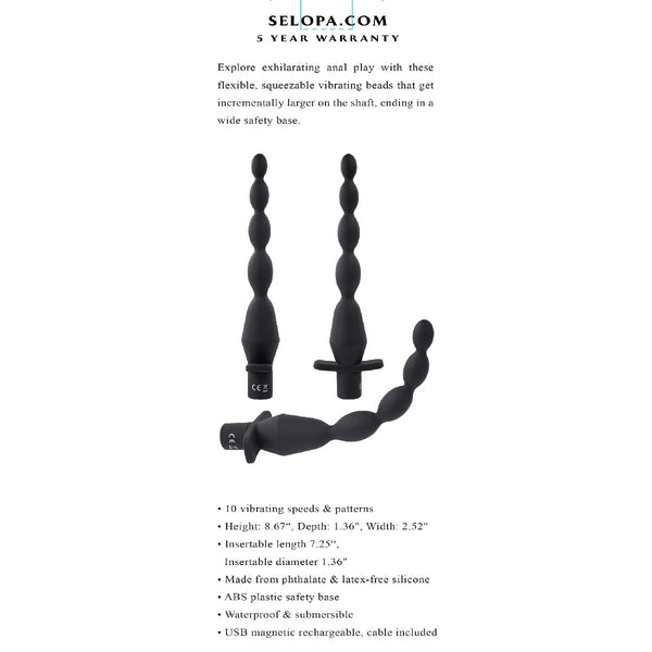 Vibrating Butt Beads - Black