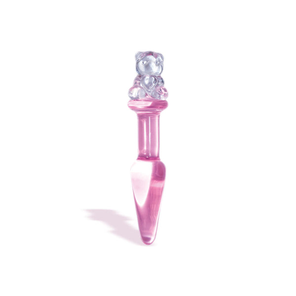 The 9's First Glass Teddy Love Butt Plug - Pink