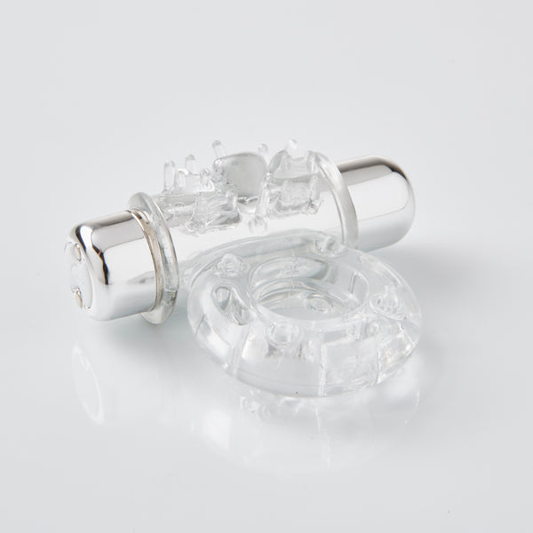 Sensuelle 7 Function Rechargeable Bullet Ring -  Clear