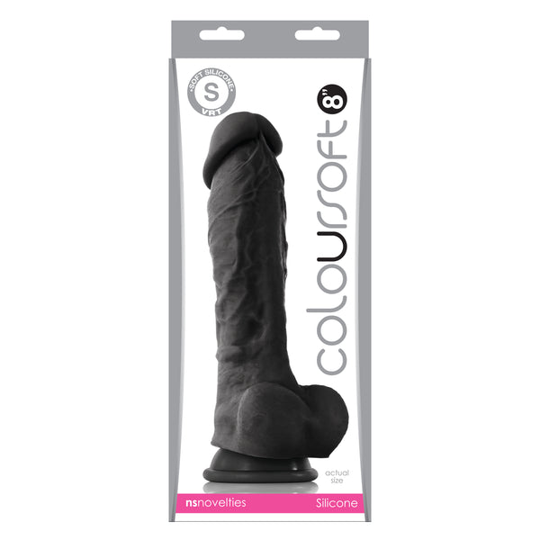 Coloursoft 8" Soft Dildo - Black