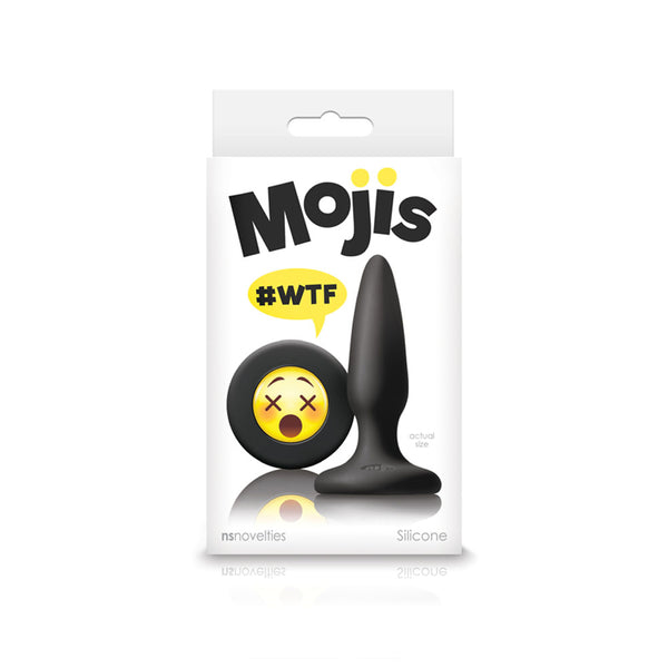 Moji's - Wtf - Mini Silicone Plug  W/emoji Face - Black