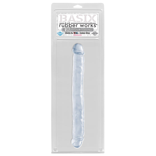 Basix Rubber Works 12 Inch Double Dong - Clear