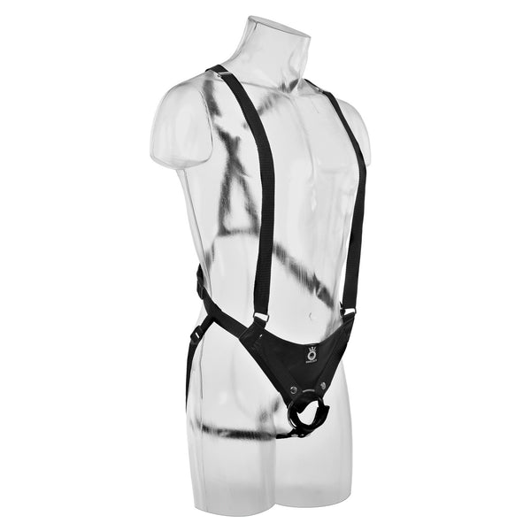 King Cock 11" Hollow Strap on Suspender System -  Flesh