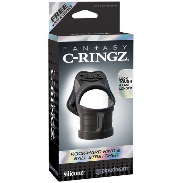 Fantasy C-Ringz Rock Hard Ring and Ball-Stretcher - Black