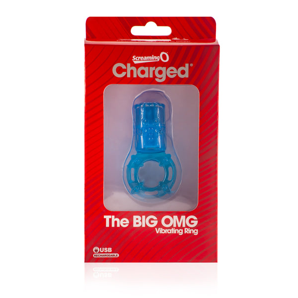 Big Omg Vibrating Ring - Blue - 6 Count Box